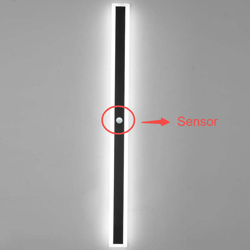 Edge Minimalistisk Linjär Metall LED Utomhus Vägglampa Yttre Glöd