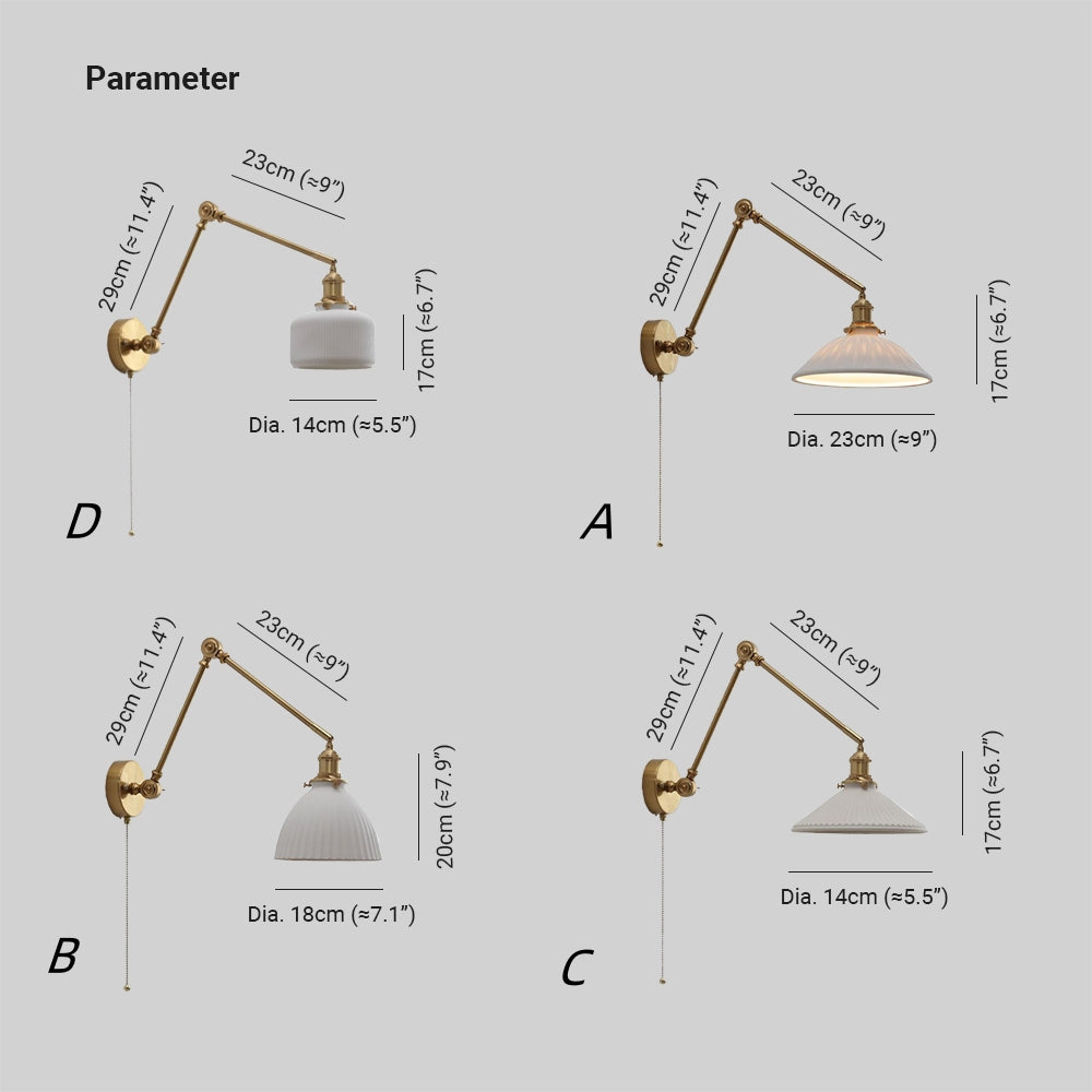 Carins Modern Justerbar Keramik Design Vägglampa Metall Sovrum/Vardagsrum