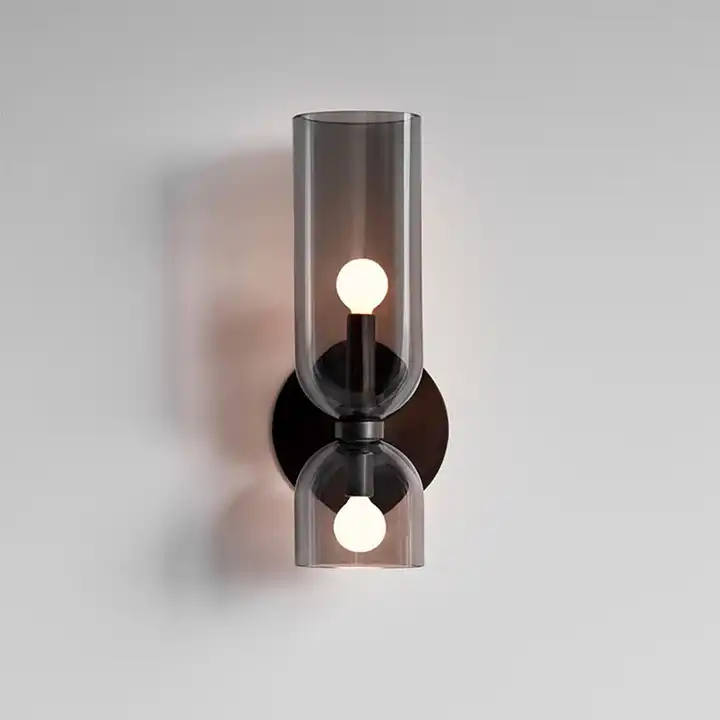 Hailie Modern Vägglampa i Glas för Sovrum Blå/Grå/Vit