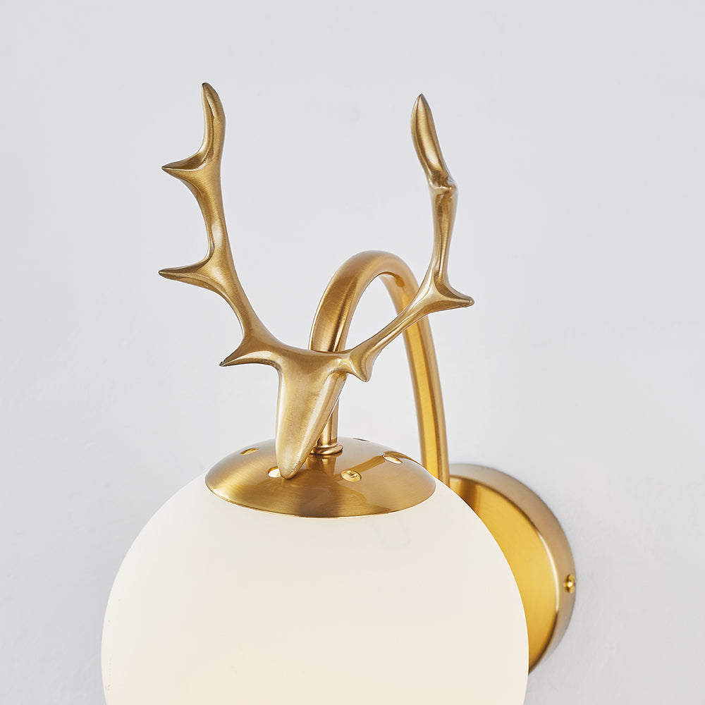 Valentina Design Deer Beside Vägglampa Svart/Guld Metall Vardagsrum
