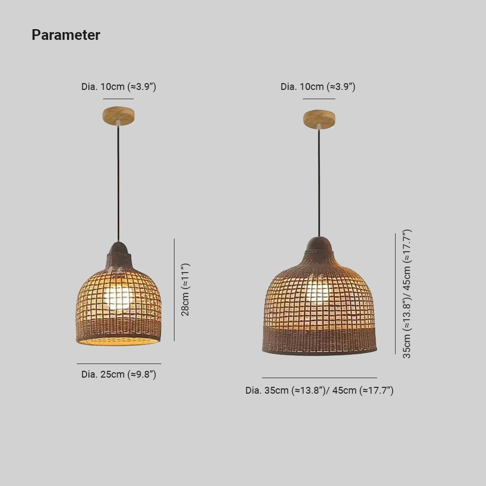 Muto Japanska Retro Korg Pendellampor Bambu Gästhus/Vardagsrum