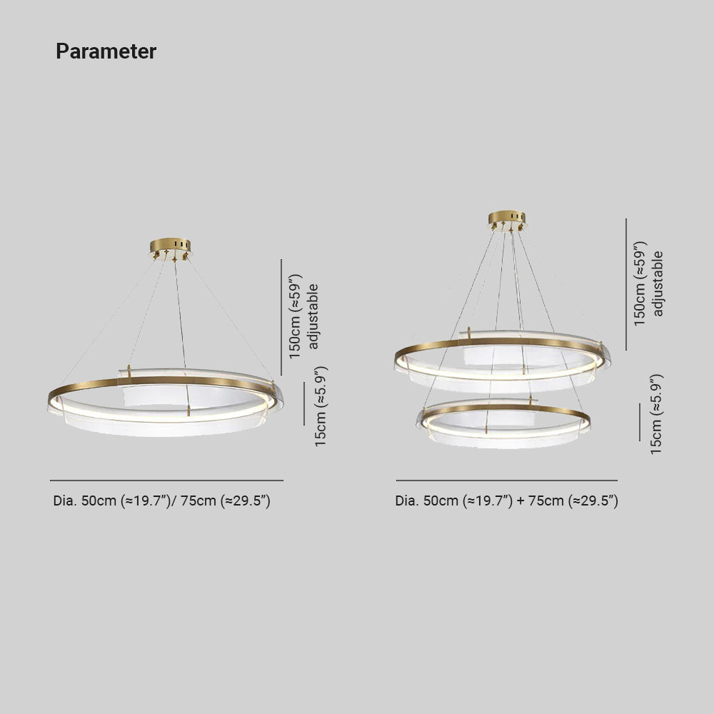 Arisha Minimalistisk Ringformig Modern LED Pendellampa Guld Metall Vardagsrum/Köksö/Sovrum