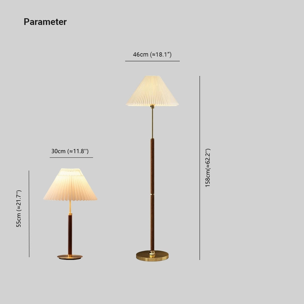 Ozawa Enkel Golvlampa, Valnöt/Metall/Tyg, Vardagsrum/Matsal/Sovrum