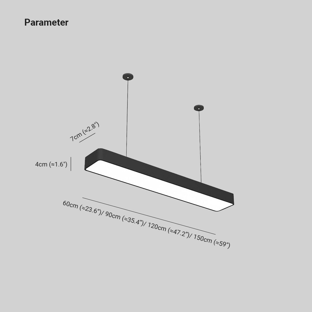 Edge Minimalistisk Rektangulär Akryl LED Pendellampa Kontor Vardagsrum Studie
