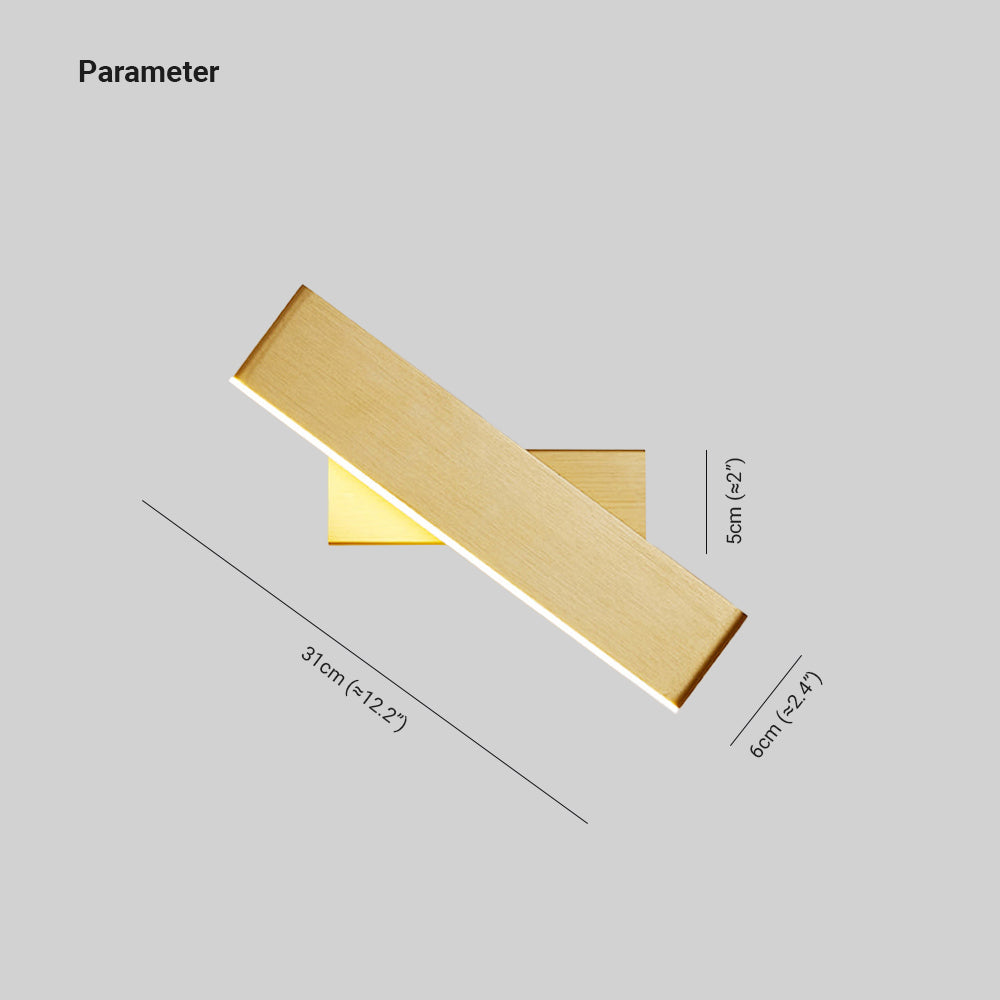 Aqsa Modern LED Rektangulär Roterbar Vägglampa Metall/Akryl Svart/Guld/Brunt Sovrum/Vardagsrum