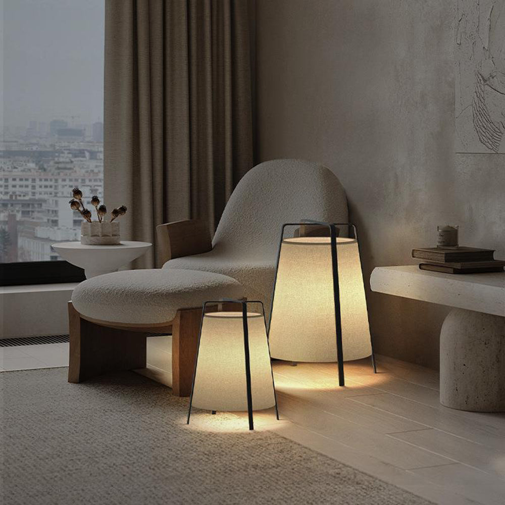 Renée Modern Design LED Golvlampa Metall/Tyg Beige
