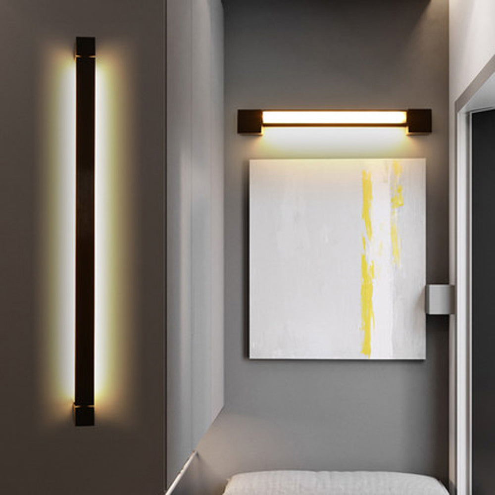 Edge Modern Design LED Vägglampa Svart Metall/Akryl Vardagsrum