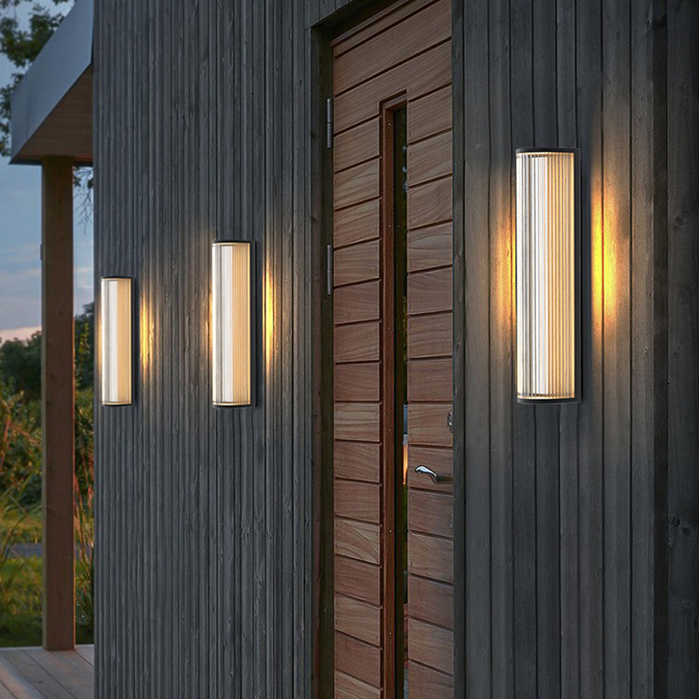 Orr Modern Utomhus Cylindrisk LED Vägglampa Metall Guld/Vit Trädgård