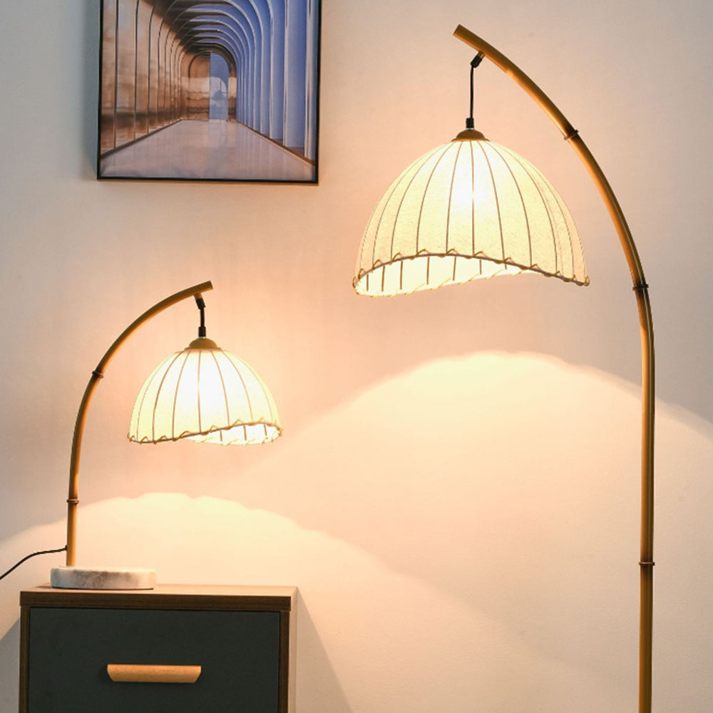 Ozawa Retrostil Design LED Lampskärm Golvlampa Bambu Vardagsrum