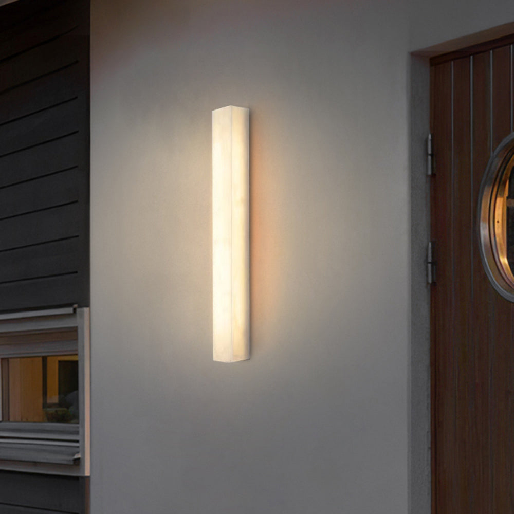 Edge Minimalist Avlång  LED Utomhus Vägglampa Harts Vit Trädgård