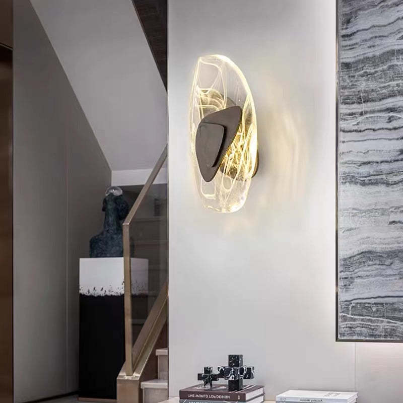 Chan Modern Design LED Vägglampa Metall/Akryl Svart/Guld Kök/Matsal/Sovrum