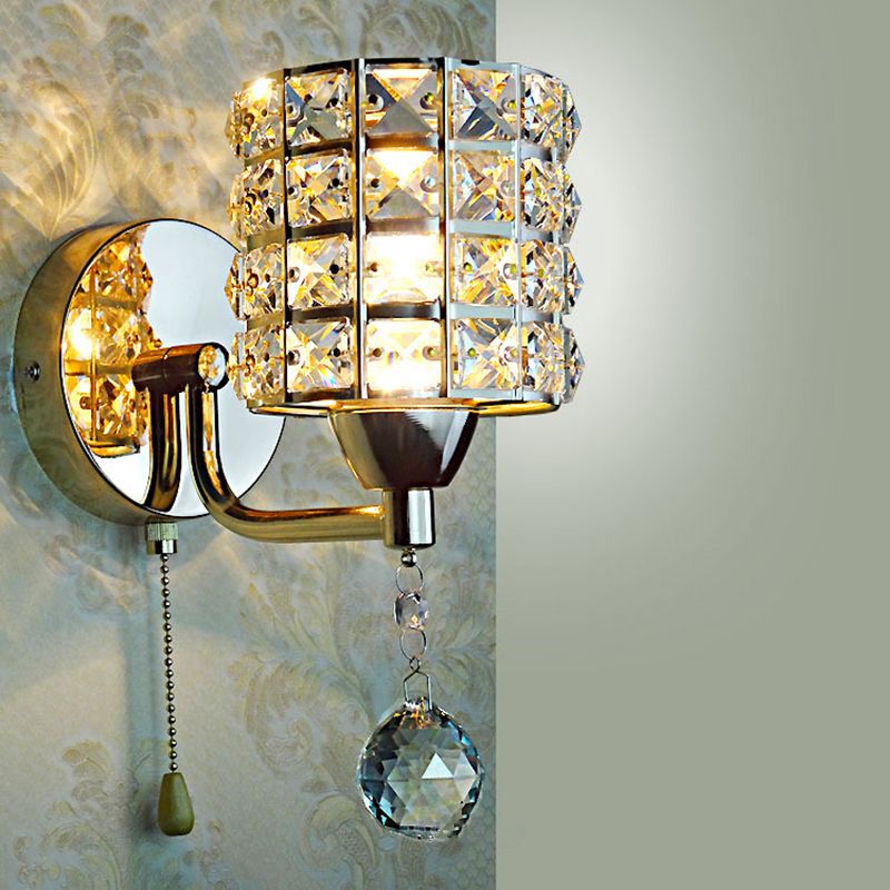 Kristy Retro LED Vägglampa Guld/Krom Metall Sovrum/Badrum