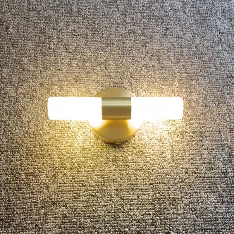 Leigh Modern Cylindrisk LED-Vägglampa i Metall, Guld