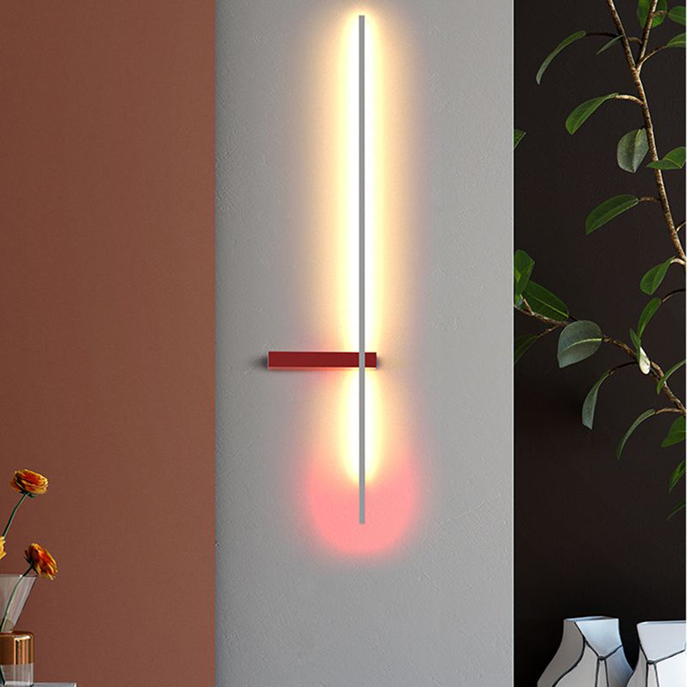 Edge LED Minimalistisk Linjär Vägglampa Svart/Röd/Vit Vardagsrum