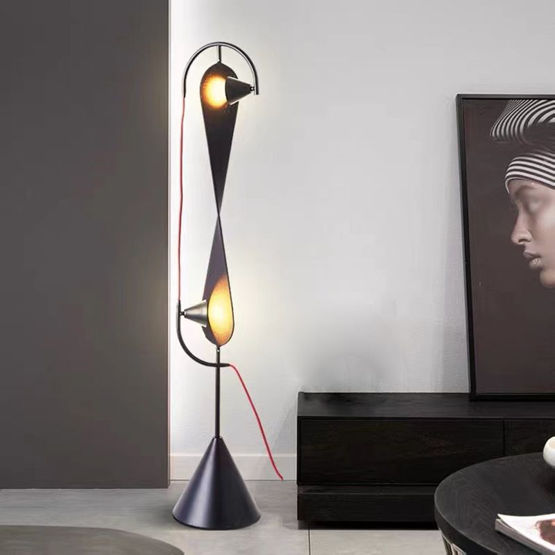 Salgado Modern Svart Design LED Golvlampa Metall Vardagsrum