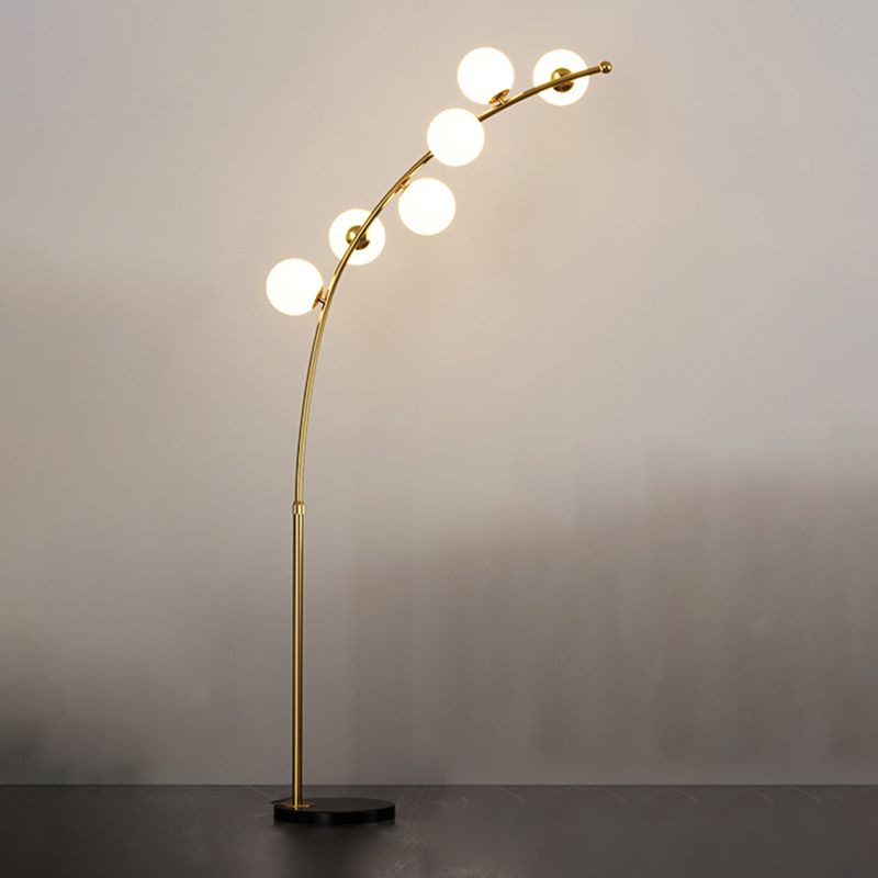 Valentina Modern Arc Multi Head Bubble Golvlampa,Svart/Guld