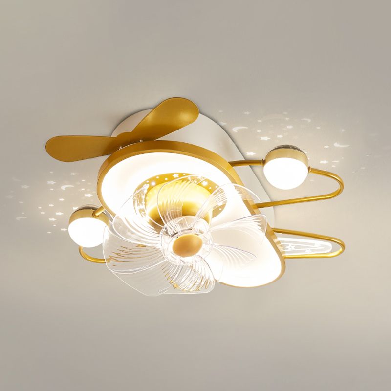 Madina Modern LED Fläkt Dekorativ Takfläktar Med Belysning Metall Guld/Svart Sovrum