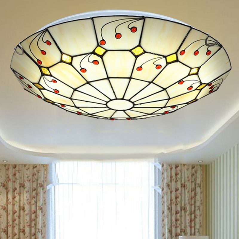 Eryn Rustik Glas Plafond, Vit, Kök,Vardagsrum, Glas/Metall