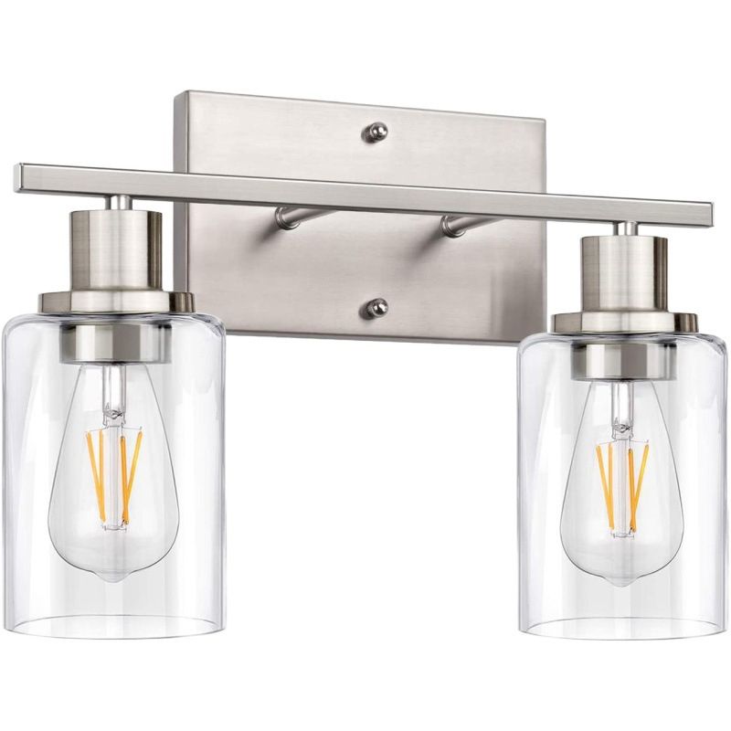 Alessio Modern Svart Vägglampa för Tvättställ med Spegelfront, Metall/Glas
