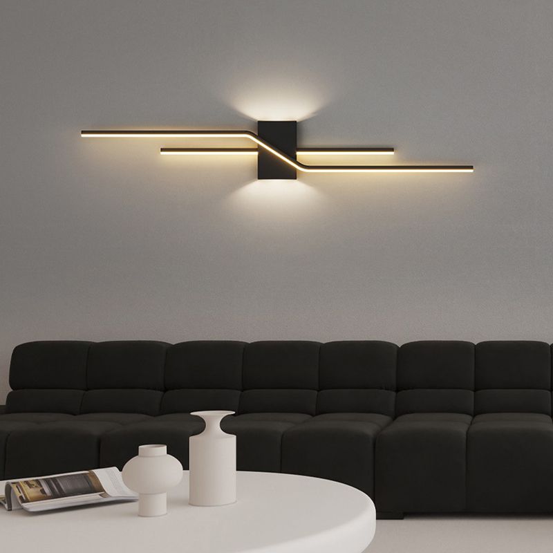 Alana Design Linjär LED Vägglampa Metall/Akryl Svart/Vit Vardagsrum/Sovrum