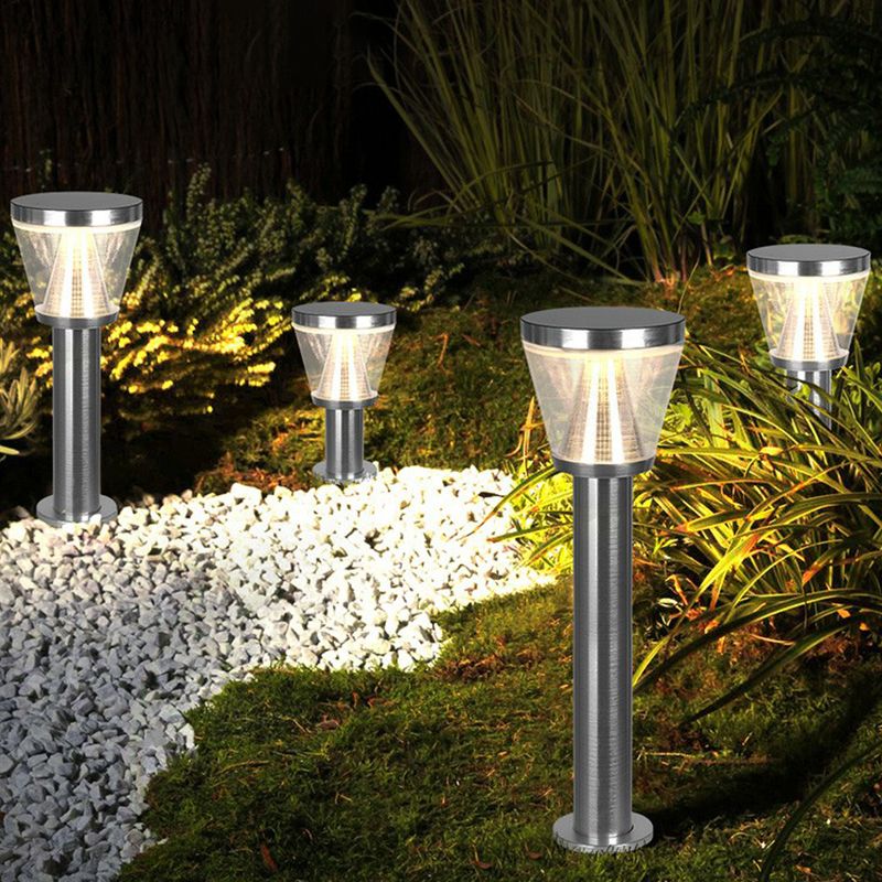 Pena Snygga LED Solenergi Minimalistisk Cylindrisk Utomhusbelysning Metall/Akryl Svart Trädgård