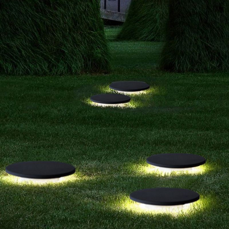 Pena Design Minimalistisk Rund Solcell Metall LED Markinbyggnadslampa Trädgård