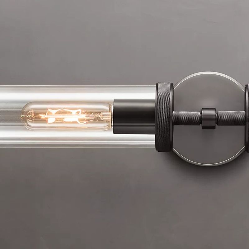 Leigh Modern Cylindrisk LED I Metall Vägglampa, Svart/Koppar