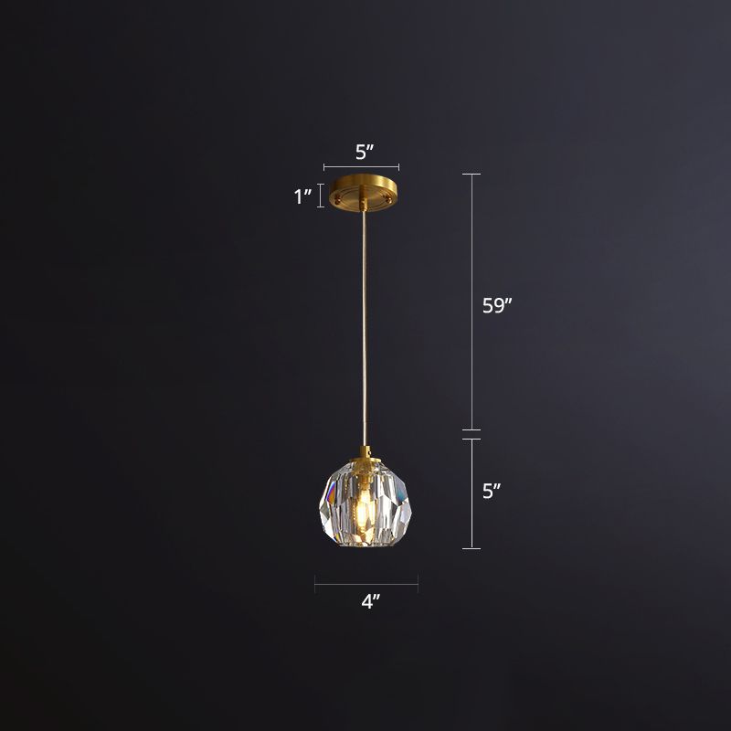 Alana Design Globus Metall/Glas Pendellampor, Klart, Sovrum