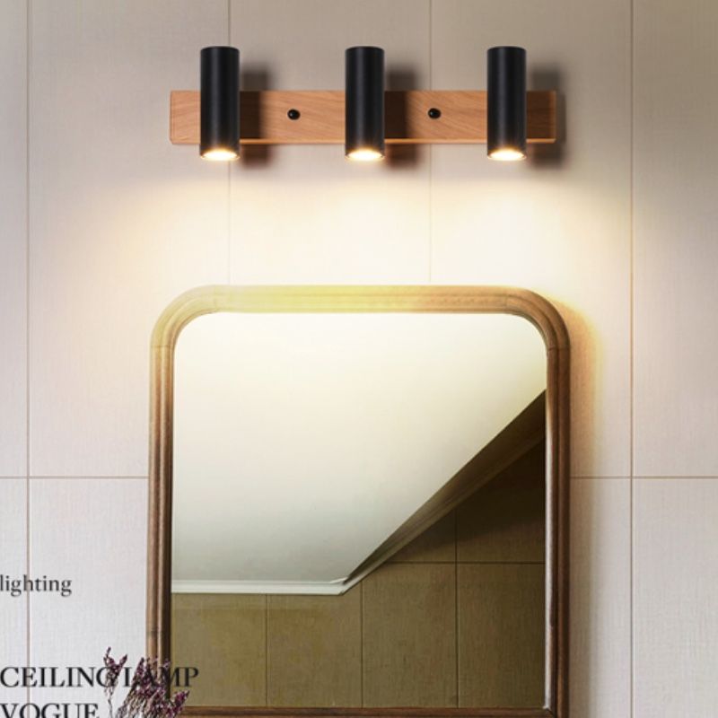 Ozawa Modern Design LED Vägglampa Trä/Metall Spotlight Svart/Vit