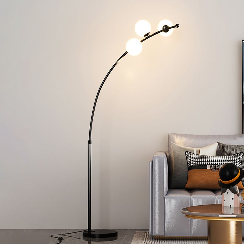 Valentina Modern Arc Multi Head Bubble Golvlampa,Svart/Guld