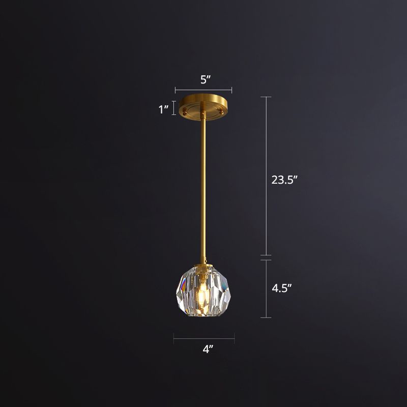 Alana Design Globus Metall/Glas Pendellampor, Klart, Sovrum