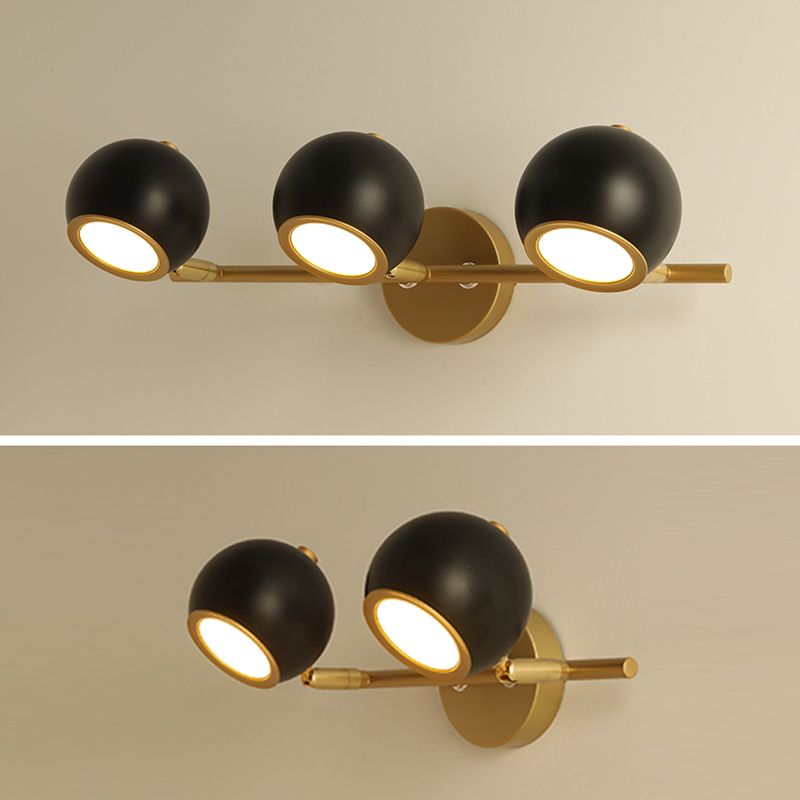 Leigh Modern Globe Vägglampor i Metall/Akryl, Svart/Vit