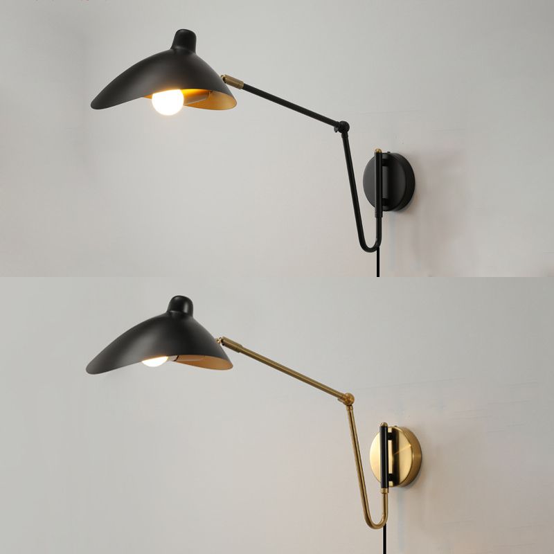 Brady Modern Design Justerbar Vägglampa Metall Svart/Guld Vardagsrum/Sovrum
