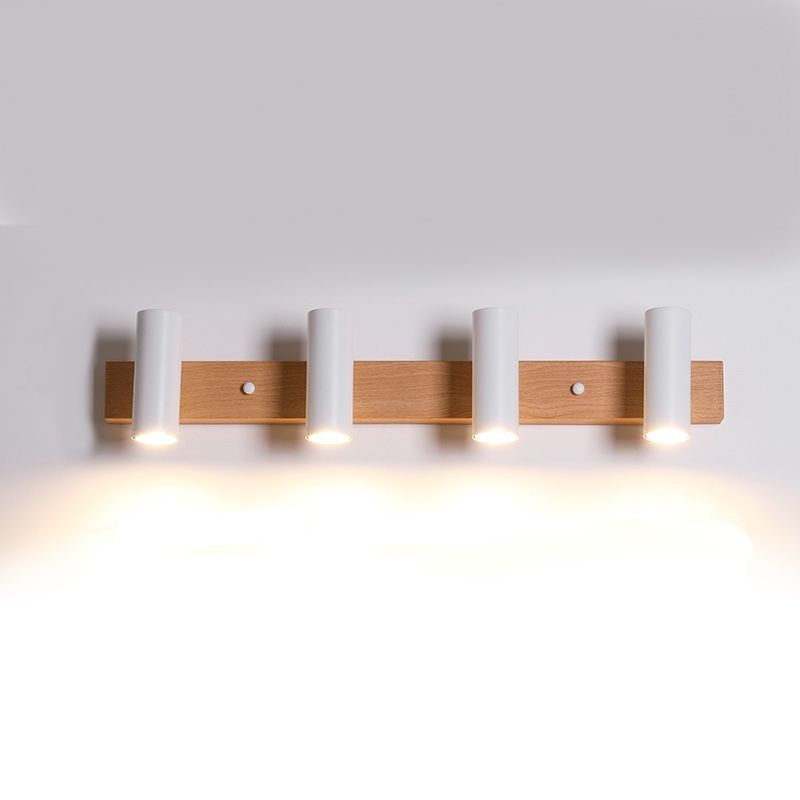 Ozawa Modern Design LED Vägglampa Trä/Metall Spotlight Svart/Vit