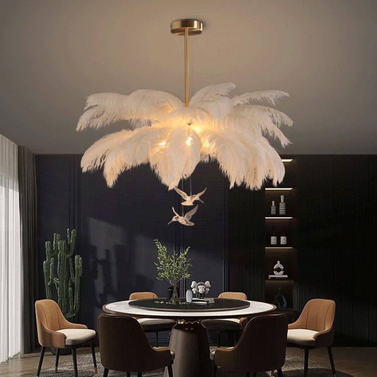 O'Moore Modern Design Struts Fjäder Ljuskrona Hängande Fåglar Akryl/Fjäder Vardagsrum/Sovrum