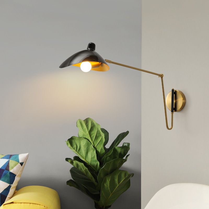 Brady Modern Design Justerbar Vägglampa Metall Svart/Guld Vardagsrum/Sovrum