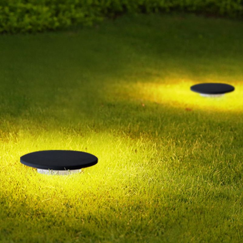 Pena Design Minimalistisk Rund Solcell Metall LED Markinbyggnadslampa Trädgård
