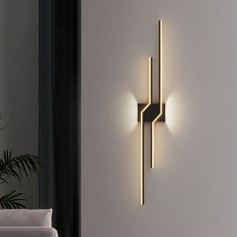 Alana Design Linjär LED Vägglampa Metall/Akryl Svart/Vit Vardagsrum/Sovrum