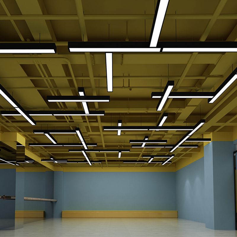 Edge Minimalistisk Rektangulär Akryl LED Pendellampa Kontor Vardagsrum Studie