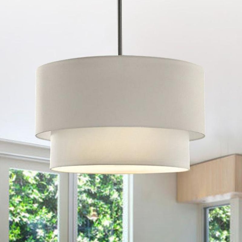 Renée Modern Design LED Pendellampor Tyg/Metall Linfärgat/Svart/Vit Vardags/Sovrum