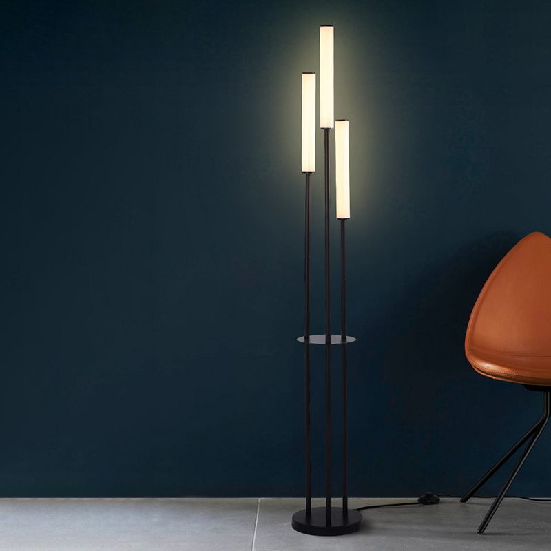 Eryn Modern 3-huvud Svart Metal Arcylic Golvlampa