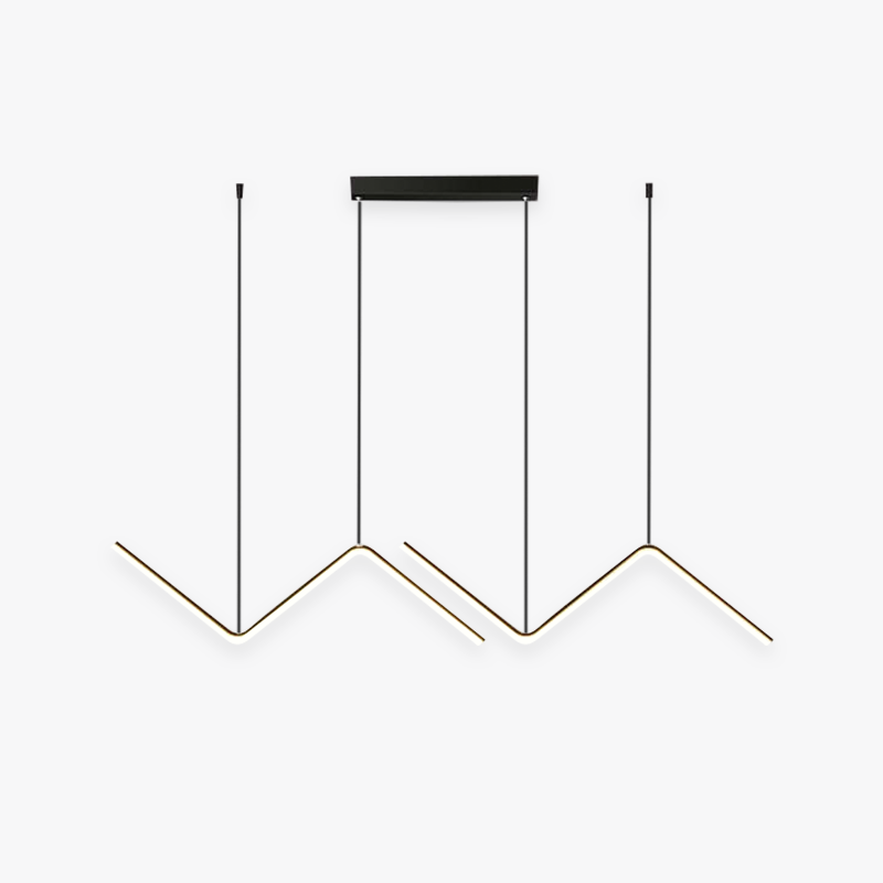 Louise Modern Design LED Pendellampor Dubbla Vågor Metall/Silikagel Svart/Guld Vardagsrum/Sovrum