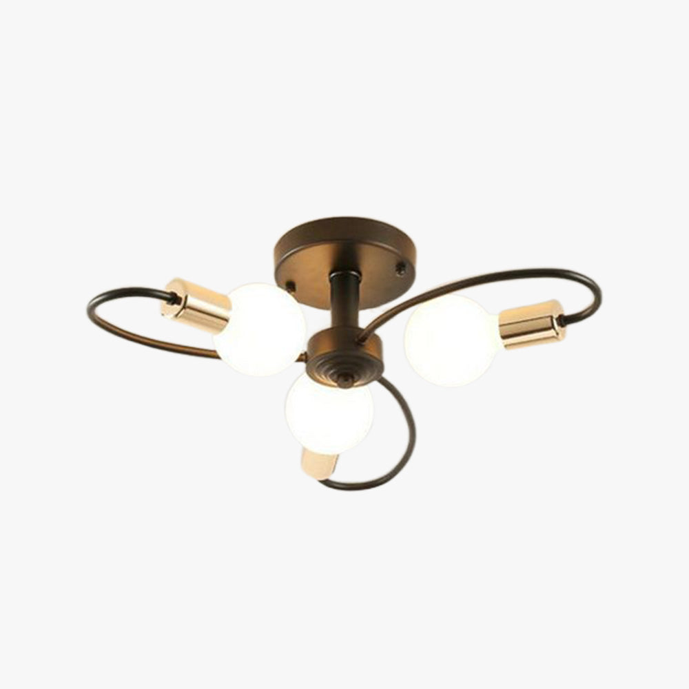 Valentina Modern Design LED Metall Taklampa, Svart/Guld