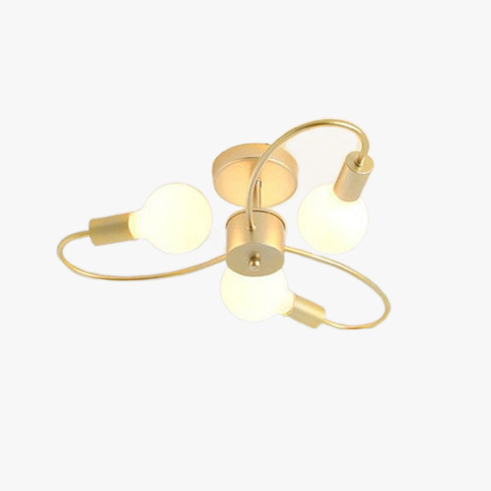 Valentina Modern Design LED Metall Taklampa, Svart/Guld