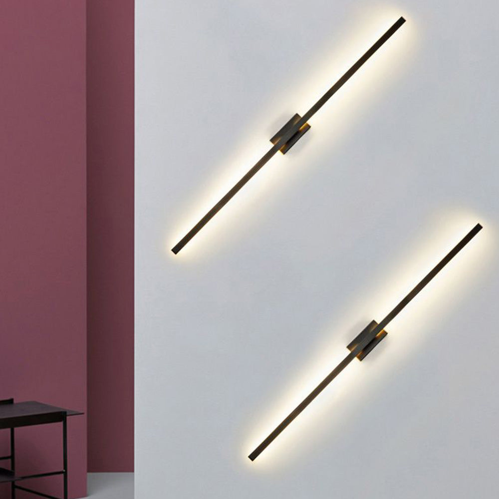 Leigh Minimalistisk Linje LED Vägglampa Svart Metall Badrum/Vardagsrum/Sovrum