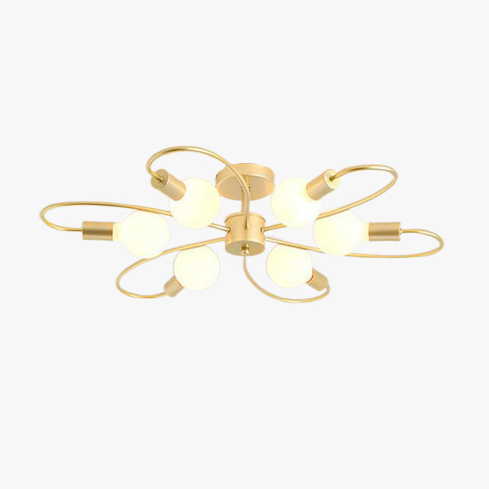 Valentina Modern Design LED Metall Taklampa, Svart/Guld