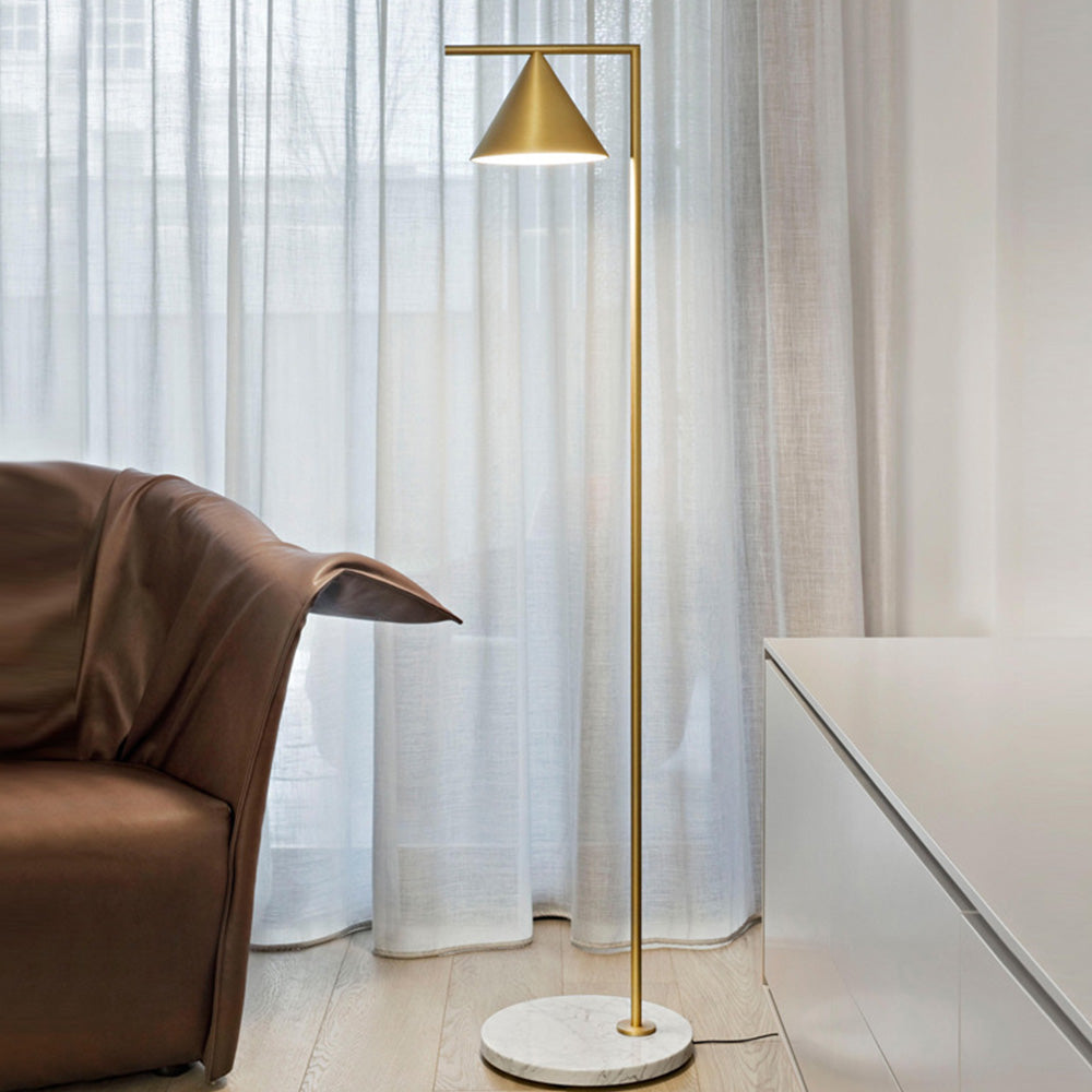 Carins Modern Design LED Golvlampa Svart/Guld Metall Sovrum
