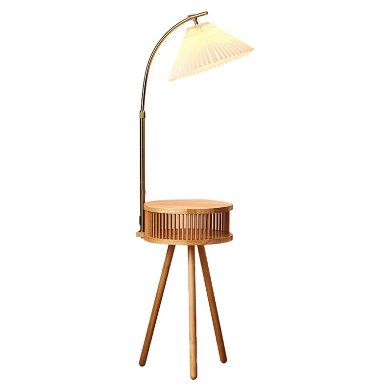 Ozawa Retro Design Golvlampa Metall/Trä Vardagsrum