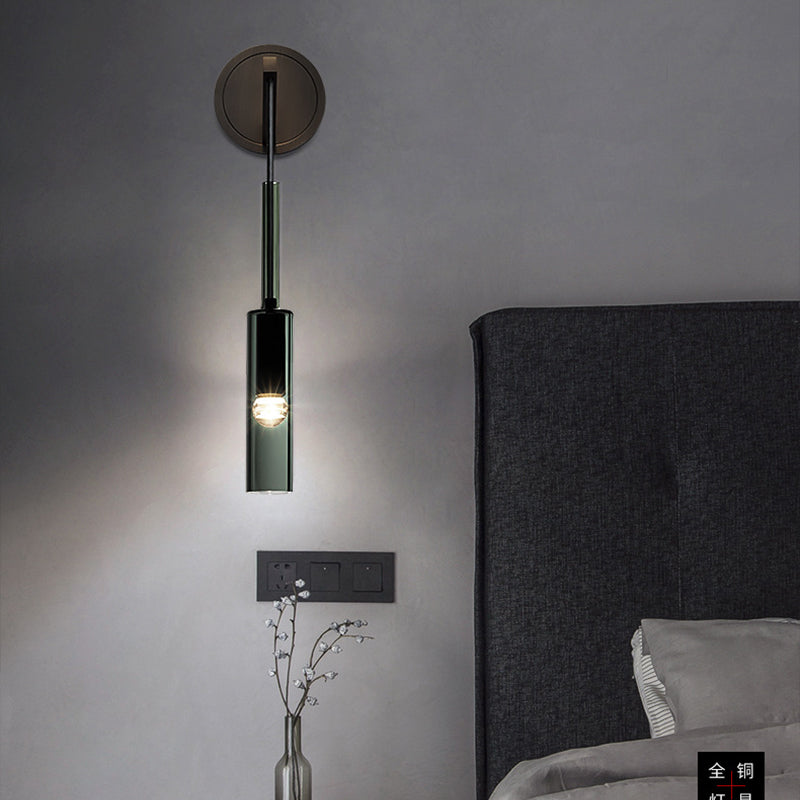 Sanna Industriell Design Liten LED Vägglampa Metall Svart Vardagsrum/Sovrum