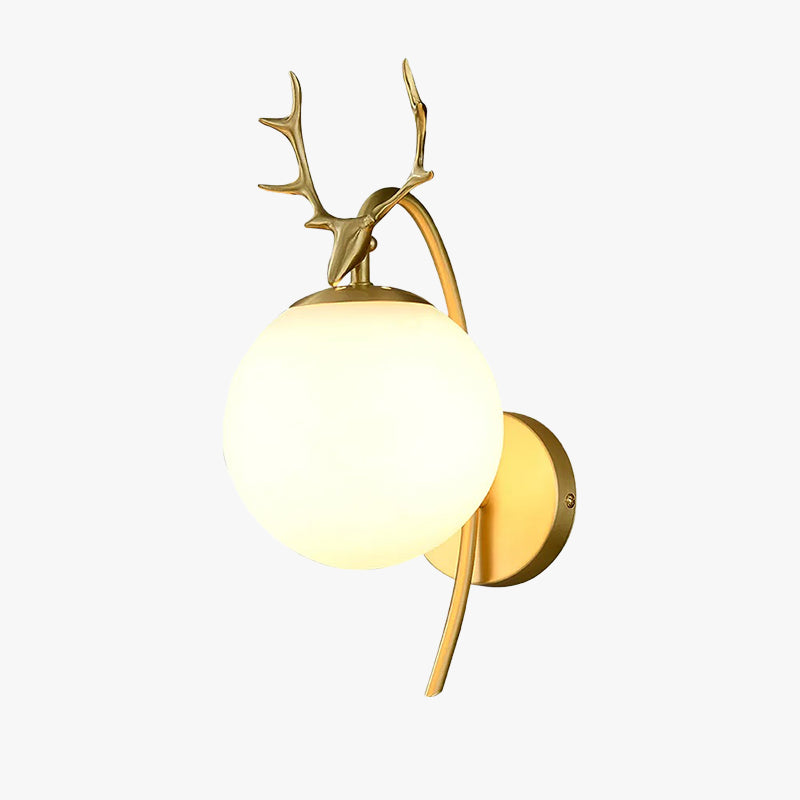 Valentina Design Deer Beside Vägglampa Svart/Guld Metall Vardagsrum